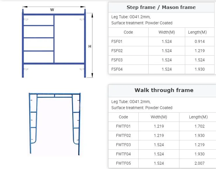 1219*1524 mm Frame Scaffolding System Good Price China Manufacturer Scaffold Frame Cross Brace Jet Pin Galvanized Scaffold Frame